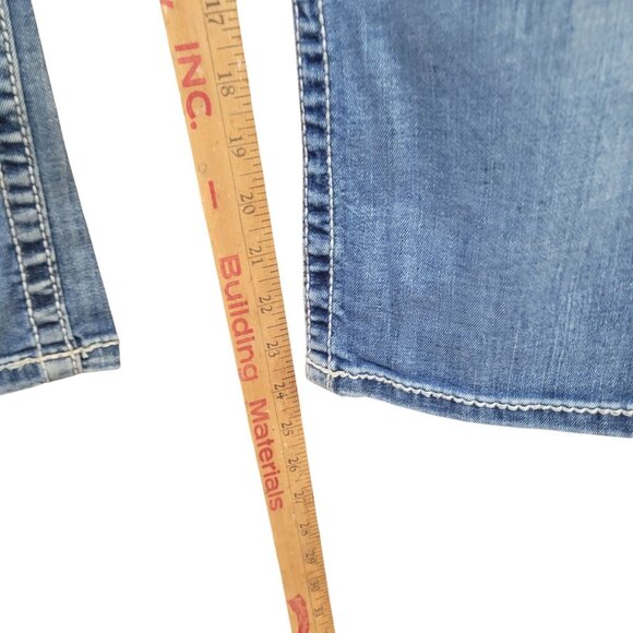 BKE Payton Curvy Stretch Mid Rise Blue Cropped Capri Jeans‎ Women’s 30 X 24 Crop - Picture 9 of 16